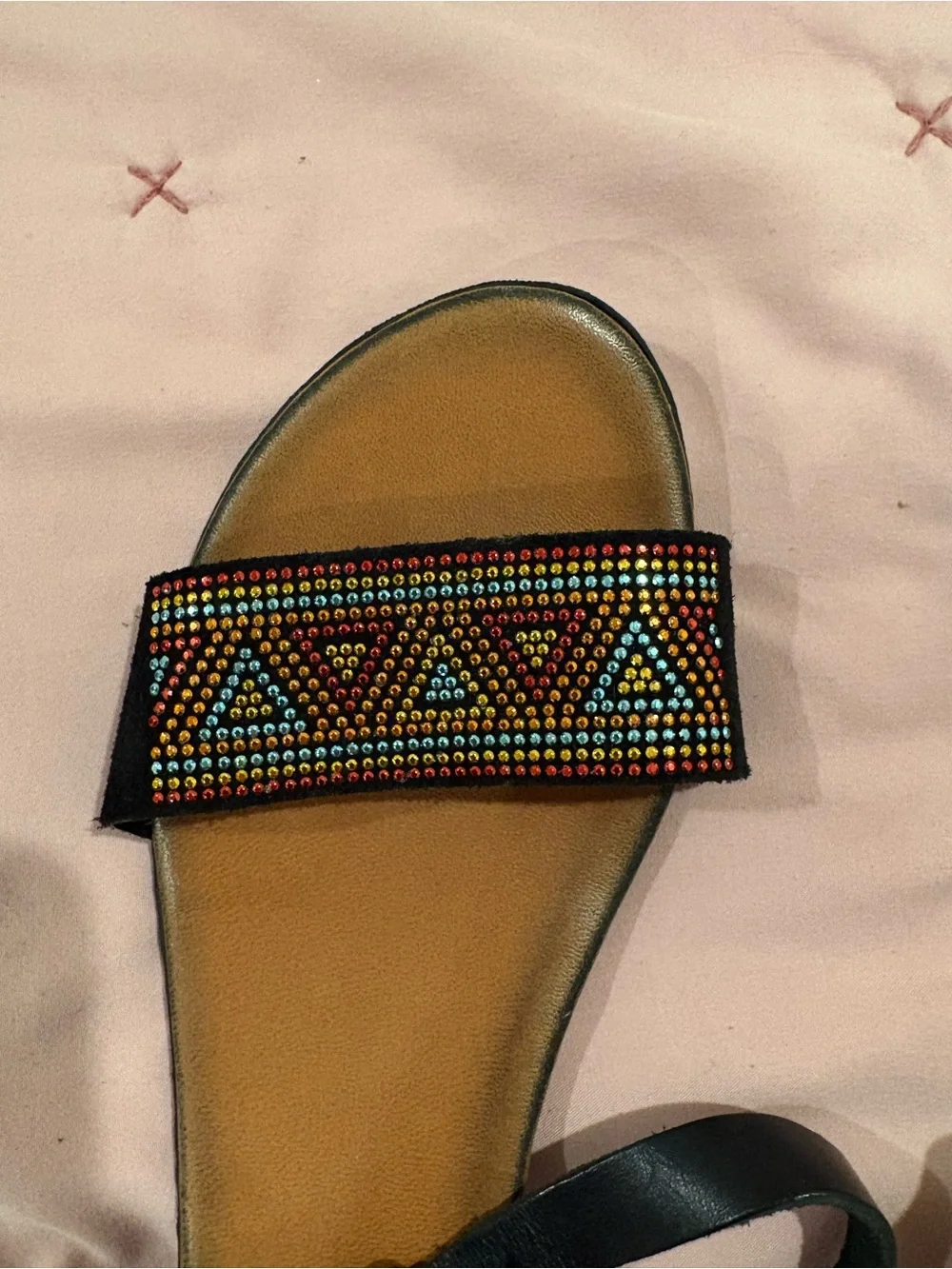 EUC Jack Rogers Leather Worth Sandals  Black Size 6.5 Retail $118.00